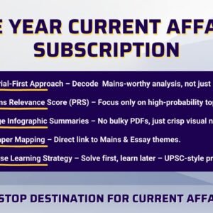 One Year Current Affairs Subscription for UPSC and State PCS